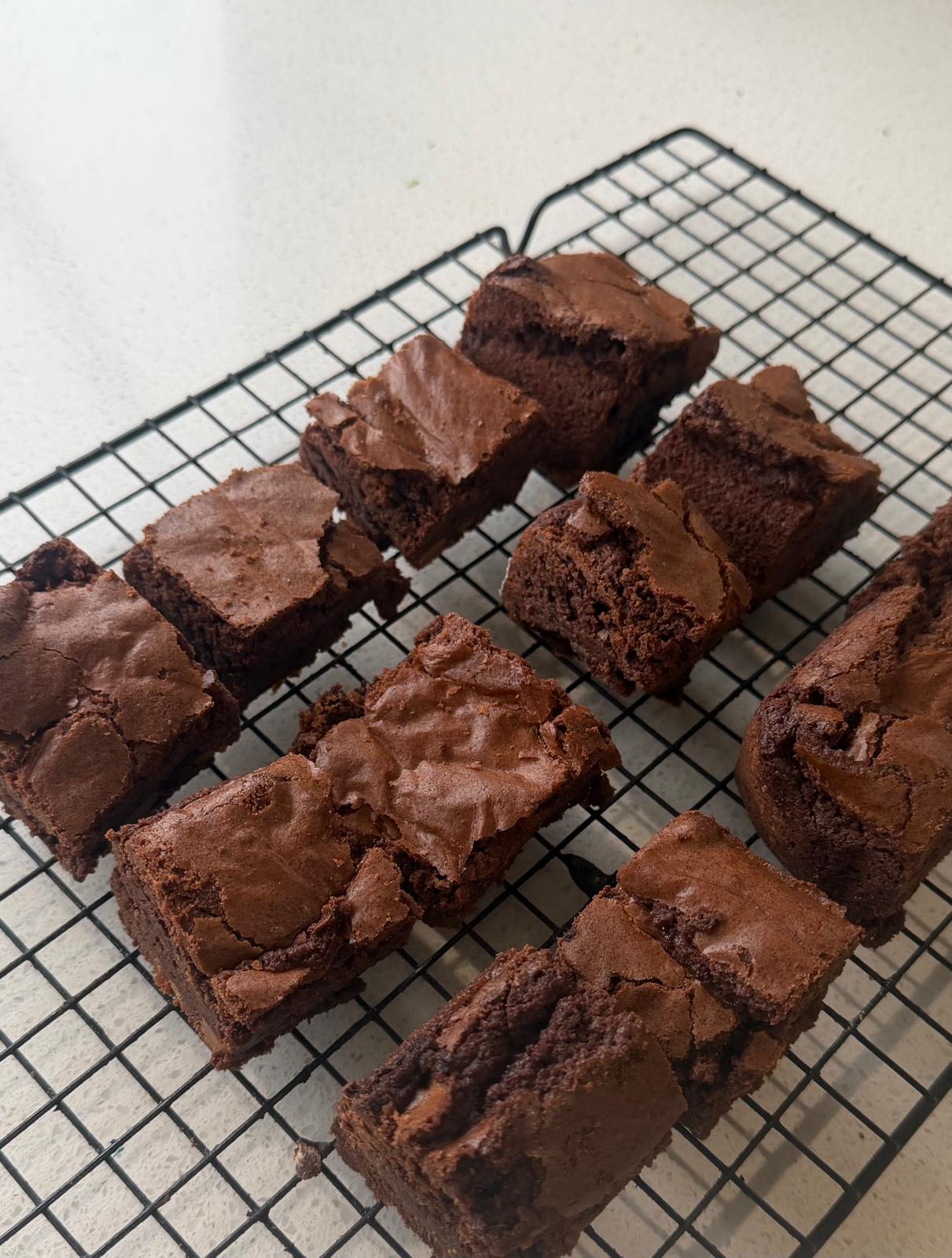 Brownies on a cooling rack