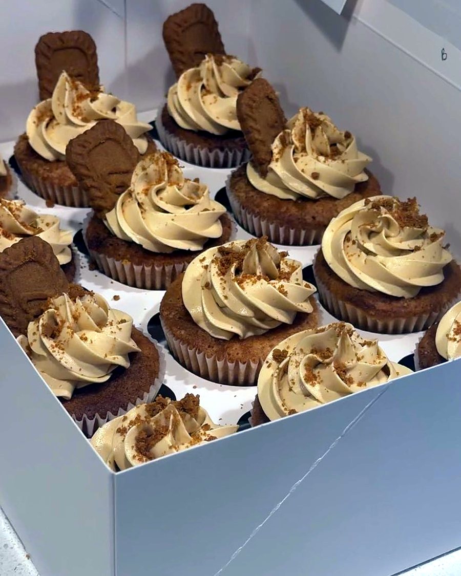 Box of caramel cupcakes