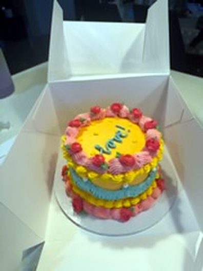 Colourful boxed mini cake